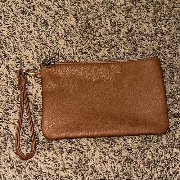 Adrienne Vittadini Brown Leather Pouch - Picture 1 of 6